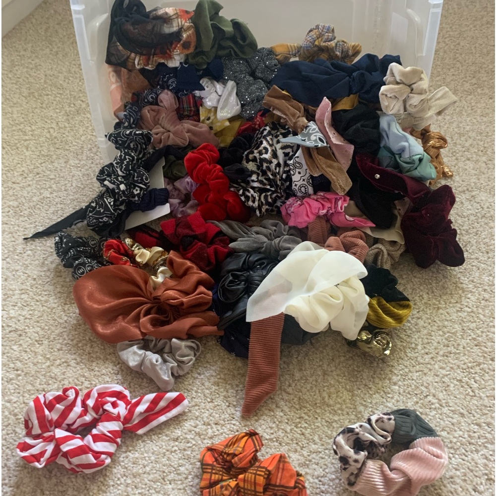 Very large collection of hair scrunchies